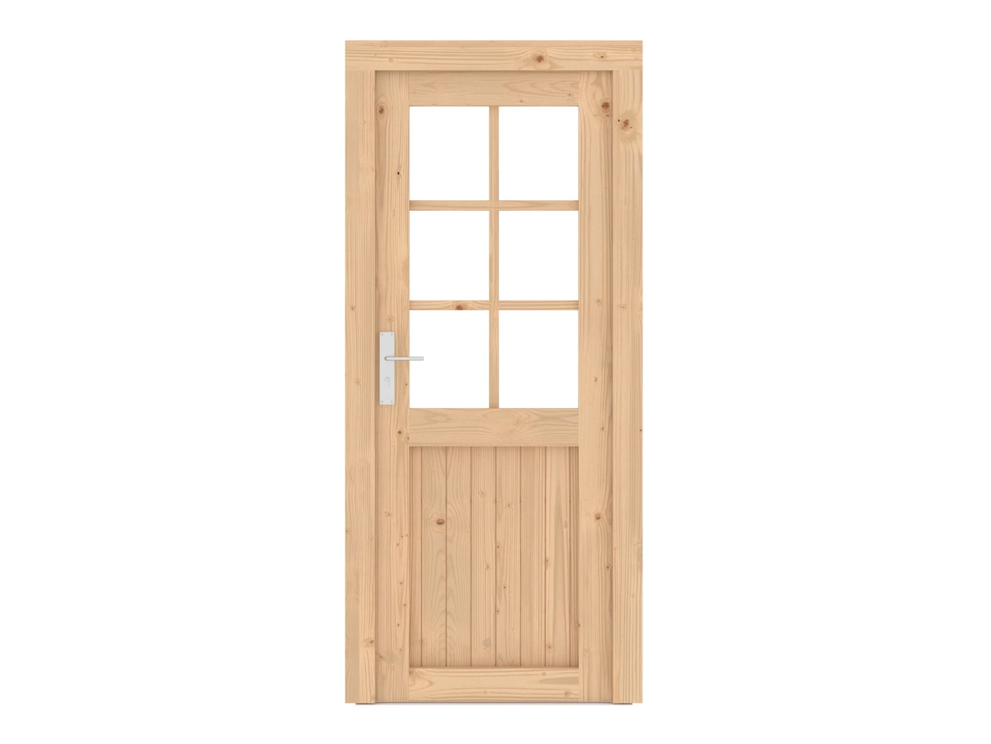 Vuren Enkele Deur 6-Ruits Linksdr. 90 x 202 cm - Afbeelding 2